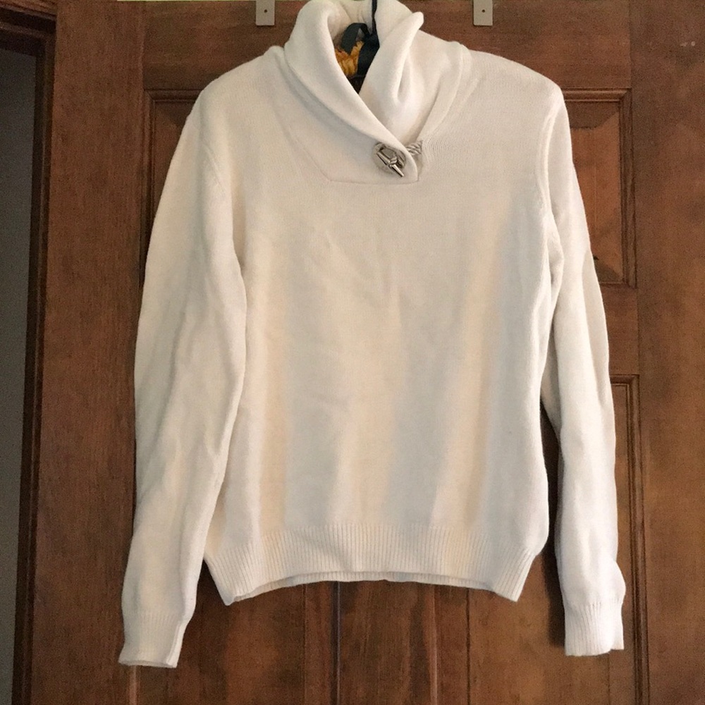 Ralph Lauren Sweater White Shawl Collar